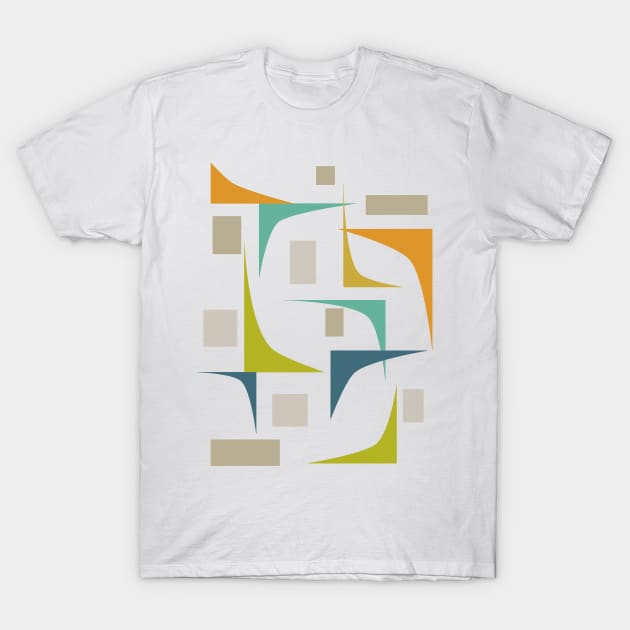 Mid Century Modern Colorful Corners T-Shirt by OrchardBerry